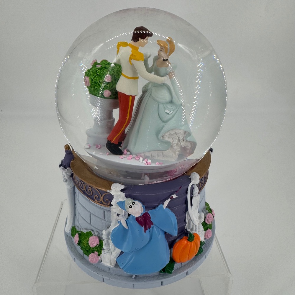 Disney Cinderella Musical Snow Globe Prince Charming Fairy Godmother 385707
